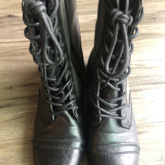 Black & Grey Candies Canavs Pleather Moto Boot Size 6 - Picture 5 of 7